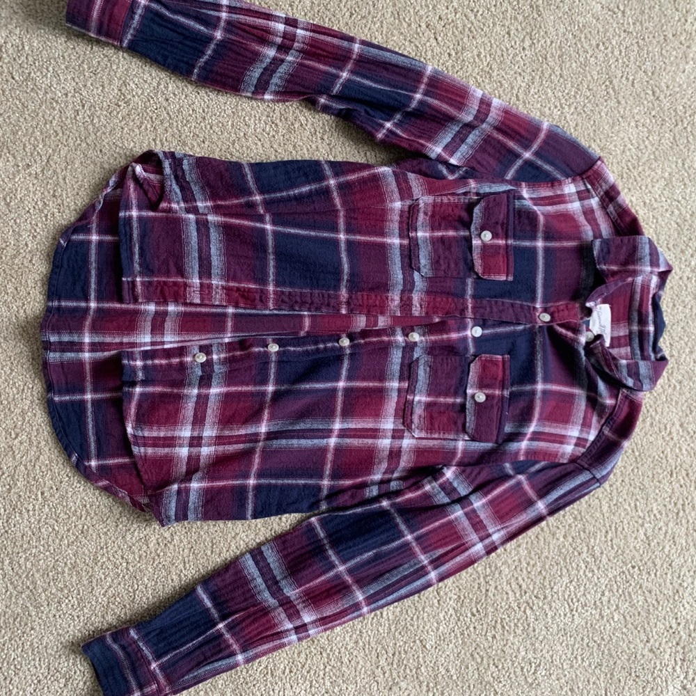 Burgundy and Navy Flannel